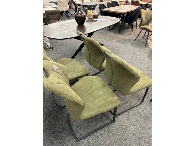 4x eetkamerstoelen pieter, microvezel, groen - afbeelding 4 van  6