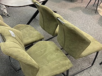4x eetkamerstoelen pieter, microvezel, groen - afbeelding 4 van  6