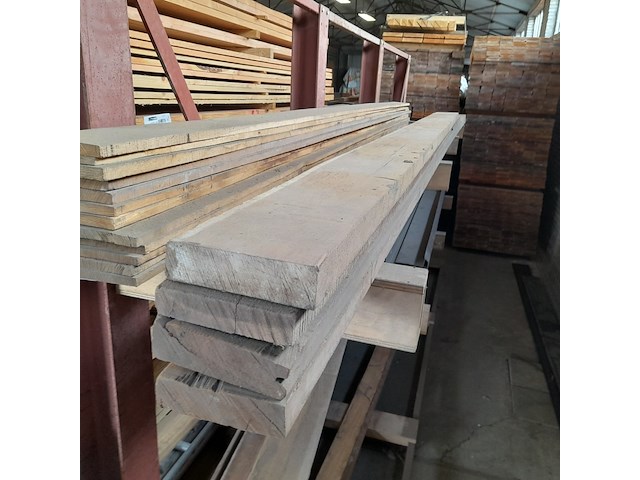 4x eiken en hardhouten balken divers, lengte 360-560 cm - afbeelding 1 van  4