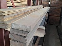 4x eiken en hardhouten balken divers, lengte 360-560 cm