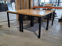 4x eiken horeca/ kantine tafels - afbeelding 1 van  10