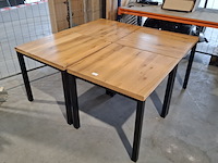 4x eiken horeca/ kantine tafels - afbeelding 3 van  10