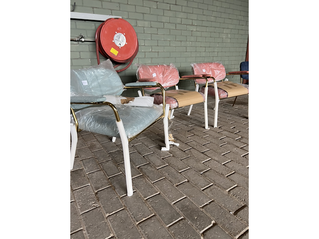 4x fauteuil met armleuning, vanharte, jolien, gouden onderstel - afbeelding 2 van  5