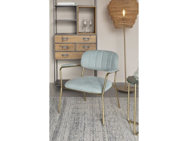 4x fauteuil met armleuning, vanharte, jolien, gouden onderstel - afbeelding 4 van  5