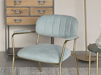 4x fauteuil met armleuning, vanharte, jolien, gouden onderstel - afbeelding 4 van  5