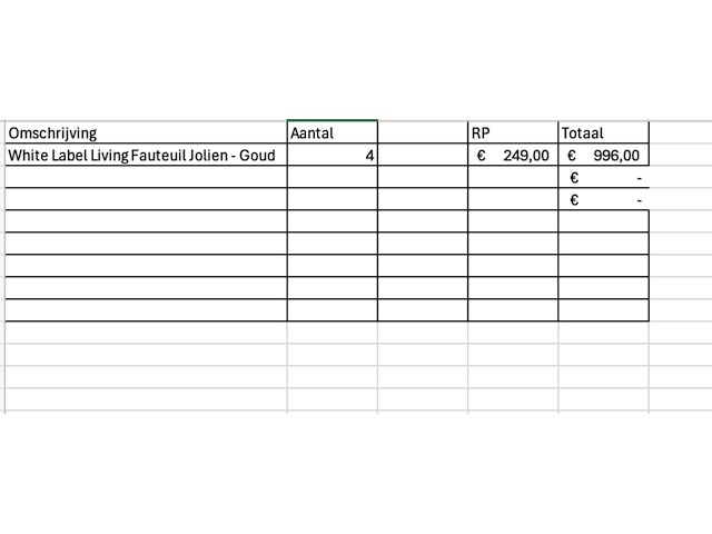 4x fauteuil met armleuning, vanharte, jolien, gouden onderstel - afbeelding 5 van  5