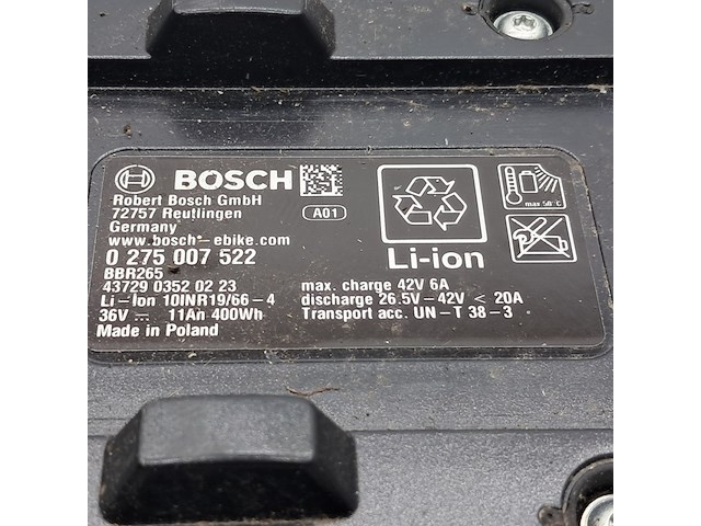 4x fietsaccu, bosch, powerpack 400 0275007522 - afbeelding 17 van  17
