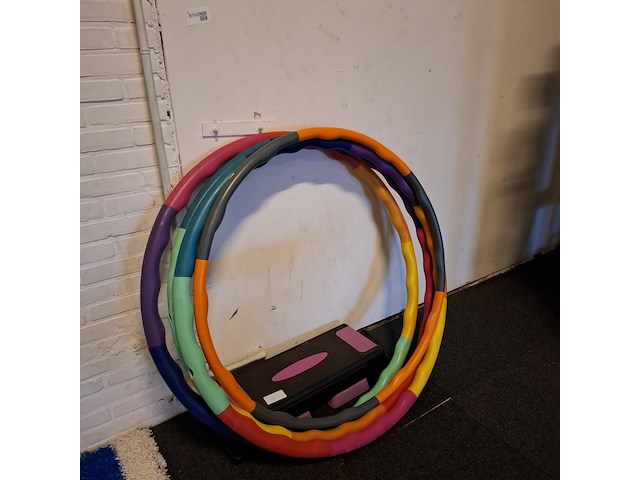 4x fitness hoelahoep met aerobic step - afbeelding 1 van  4