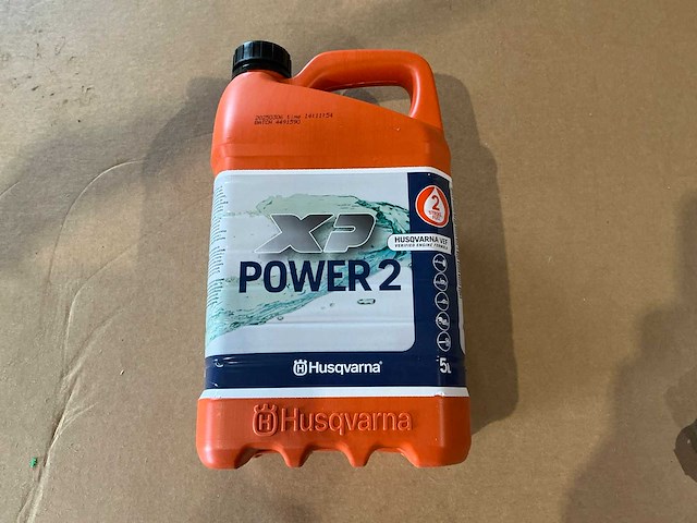 4x flacon á 5 liter husqvarna xp power 2 benzine tweetakt - afbeelding 1 van  2