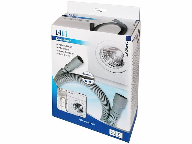 4x flexibele afvoerslang 1.2 tot 4 meter, scanpart, grijs - afbeelding 1 van  3