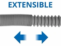 4x flexibele afvoerslang 1.2 tot 4 meter, scanpart, grijs - afbeelding 3 van  3