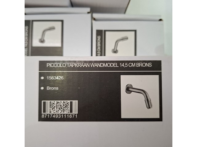 4x fonteinkraan + wastafelplug piccolo/ alterna, inbouw, brons - afbeelding 6 van  7
