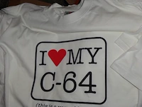 4x fruit of the loom wit t-shirt maat l i love my c-64