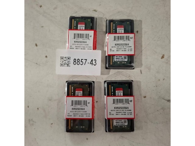 4x geheugenmodule 4gb, kingston, kvr32s22s6/4 - afbeelding 1 van  2