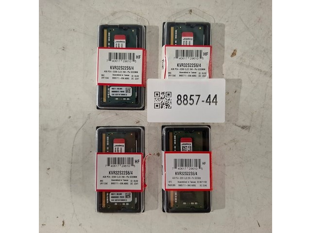4x geheugenmodule 4gb, kingston, kvr32s22s6/4 - afbeelding 1 van  2