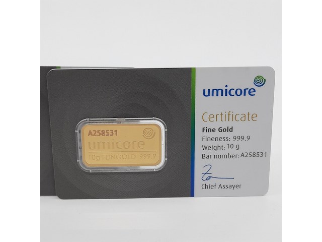 4x goudbaar, 10 gram, umicore - afbeelding 2 van  9