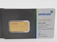 4x goudbaar, 10 gram, umicore - afbeelding 2 van  9