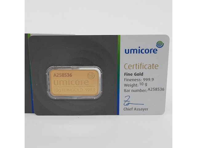 4x goudbaar, 10 gram, umicore - afbeelding 4 van  9
