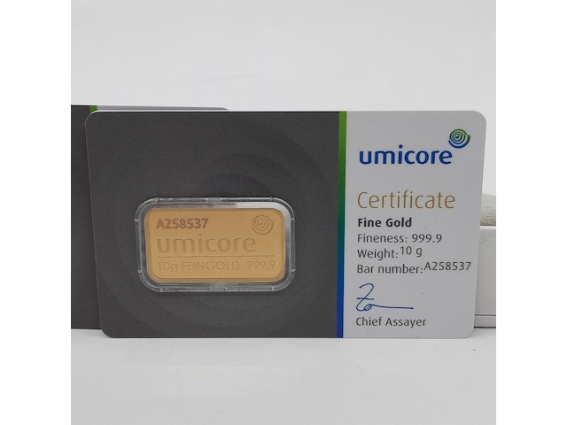 4x goudbaar, 10 gram, umicore - afbeelding 6 van  9