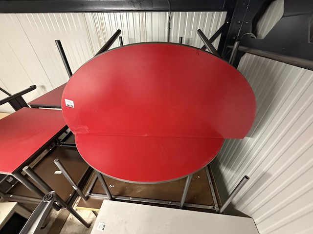4x halfronde tafels, vepa, rood - afbeelding 1 van  2