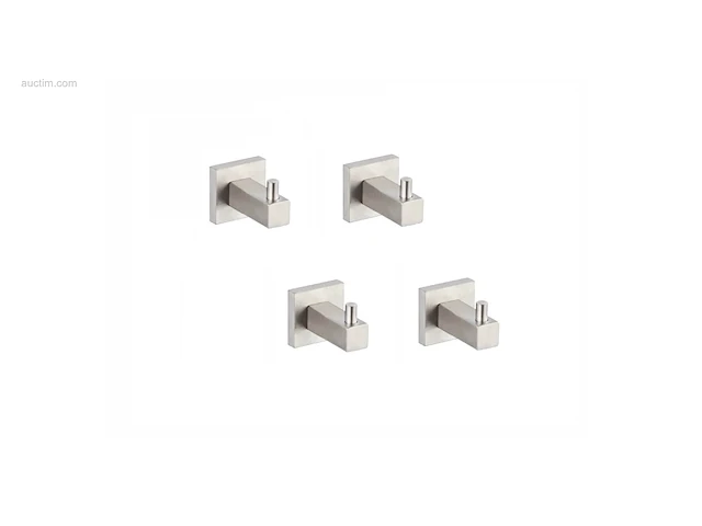 4x handdoekhaken - geborsteld rvs - afbeelding 1 van  2