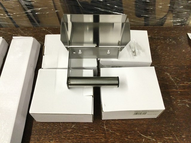 4x handdoekrek en 4x toiletrolhouder, chroom - afbeelding 4 van  4