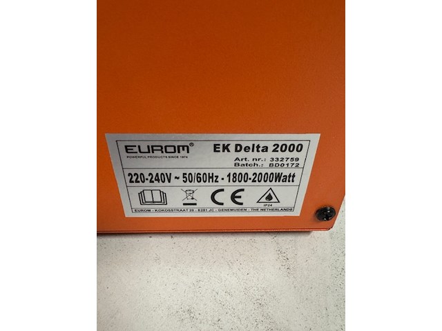 4x heater eurom, ek delta 2000, oranje - afbeelding 3 van  4