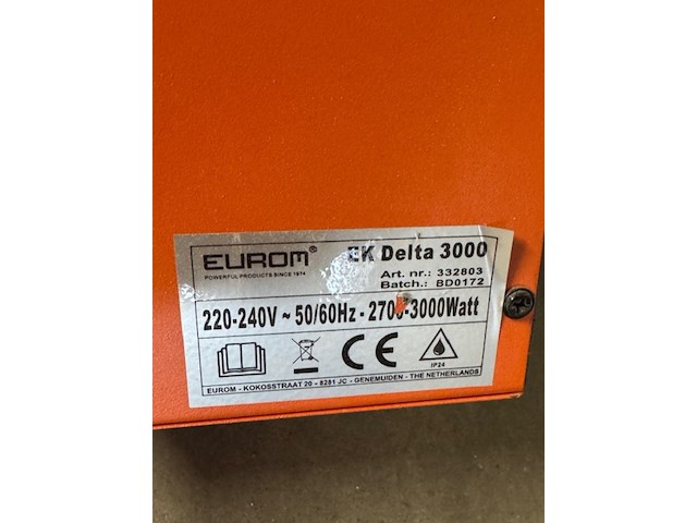 4x heater eurom, ek delta 3000, oranje - afbeelding 3 van  3