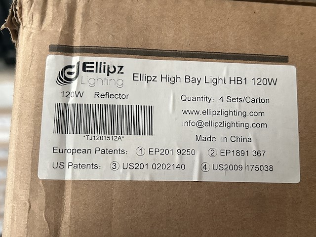 4x high bay light hb1 120w met industriële kap ellipz lighting - afbeelding 2 van  6