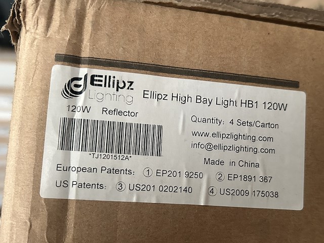 4x high bay light hb1 120w met industriële kap ellipz lighting - afbeelding 2 van  6