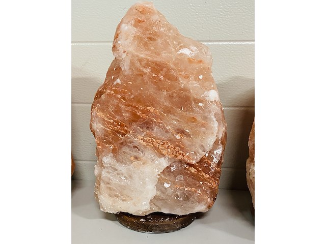 4x himalaya zoutlampen met houten voet - afbeelding 4 van  7