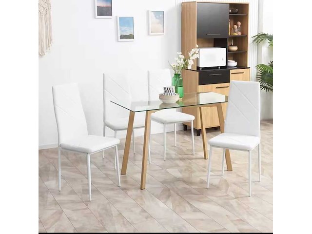 4x hoge witte eetkamerstoelen, ann white - afbeelding 1 van  3
