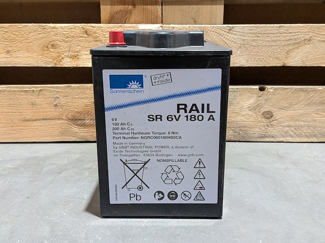 4x hoogwaardige onderhoudsvrije gel-accu, sonnenschein, rail sr 6v 180 a, met dryfit®-technologie - afbeelding 5 van  6