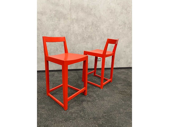 4x houten barkruk rood zh60 - afbeelding 2 van  6