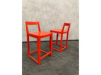 4x houten barkruk rood zh60 - afbeelding 2 van  6