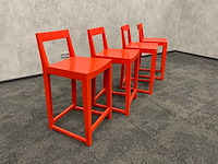 4x houten barkruk rood zh60 - afbeelding 3 van  6