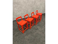 4x houten barkruk rood zh60 - afbeelding 5 van  6