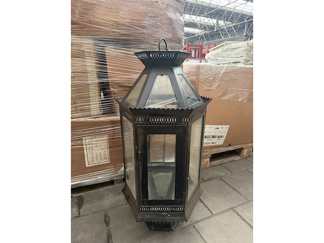 4x ijzeren tuinlantaarn hoogte 100 cm - afbeelding 3 van  5