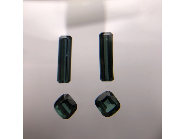 4x indicoliet toermalijn, blauwgroen of groenblauw - afbeelding 1 van  4