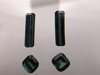 4x indicoliet toermalijn, blauwgroen of groenblauw - afbeelding 1 van  4