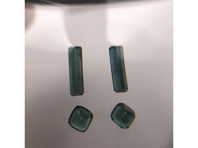 4x indicoliet toermalijn, blauwgroen of groenblauw - afbeelding 2 van  4