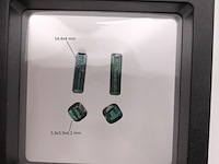 4x indicoliet toermalijn, blauwgroen of groenblauw - afbeelding 3 van  4