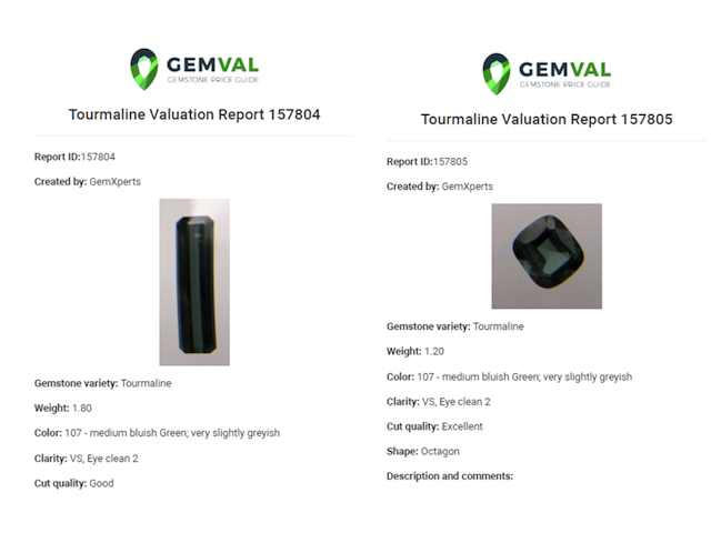 4x indicoliet toermalijn, blauwgroen of groenblauw - afbeelding 4 van  4