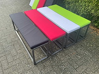 (4x) industriële bank - voorzien van vier gekleurde zittingen - afbeelding 3 van  16