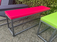 (4x) industriële bank - voorzien van vier gekleurde zittingen - afbeelding 12 van  16