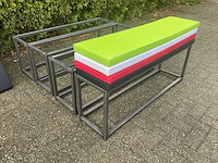 (4x) industriële bank - voorzien van vier gekleurde zittingen - afbeelding 8 van  16