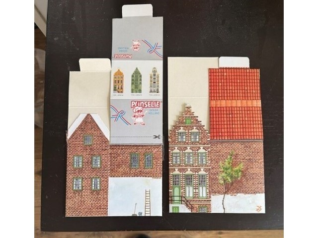4x kartonnen grachten huisjes punsypack, bouwjaar 1991 - afbeelding 2 van  2