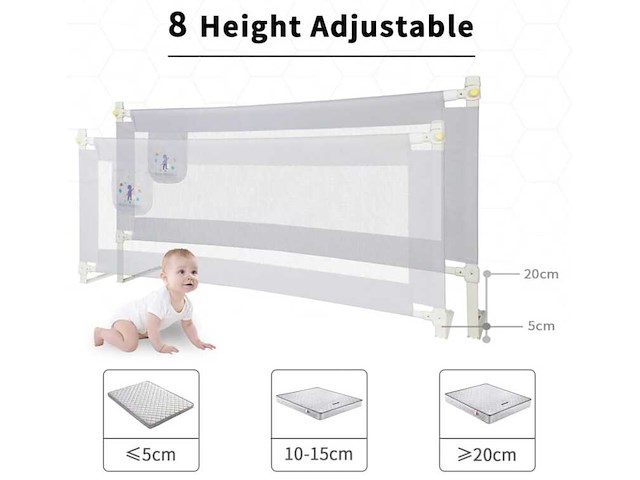 4x kinderbed uitval beveiligingsrek cclife - afbeelding 2 van  3