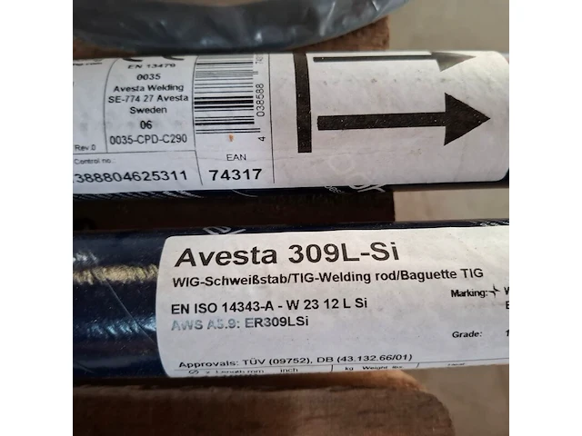 4x koker a 5 kilo laselektrode avesto, 309l-si - afbeelding 6 van  10