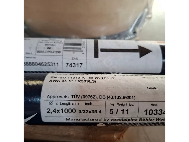 4x koker a 5 kilo laselektrode avesto, 309l-si - afbeelding 7 van  10